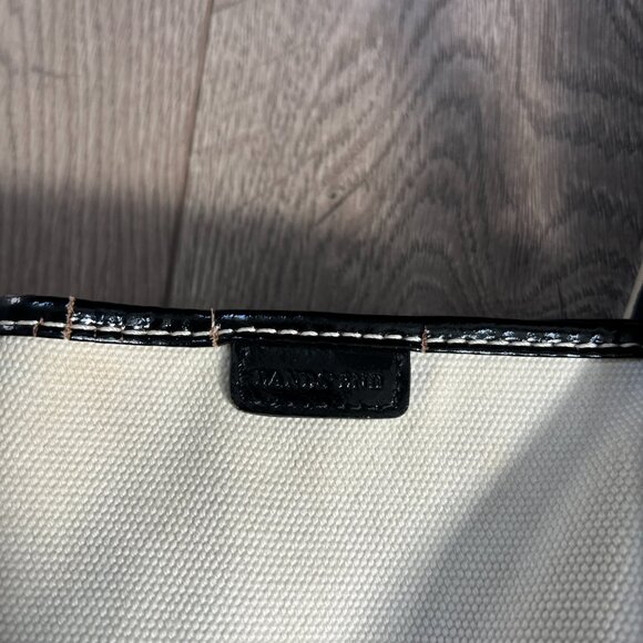 Lands' End Canvas Tote Black Patent Leather Trim - Picture 8 of 9